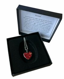 Ketting met hartje en natuursteen Koraal