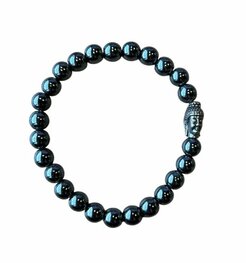 Herenarmband Hematiet met boeddhakraal
