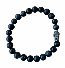 Heren armband Valkenoog 8 mm met Boeddha kraal