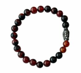 Herenarmband Vuur Agaat 8 mm met Boeddha kraal Herenarmband Vuur Agaat 8 mm met Boeddha kraal